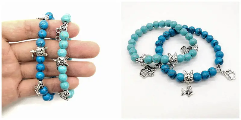 WIN this Blue Bead Natural Stone Cat Bracelet The Purrington Post
